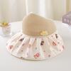 Children'S Sun Hat Summer Sun Protection Empty Top Hat Knitted Splicing Big Edge Hat Cute Dinosaur Spaceship Adjustable