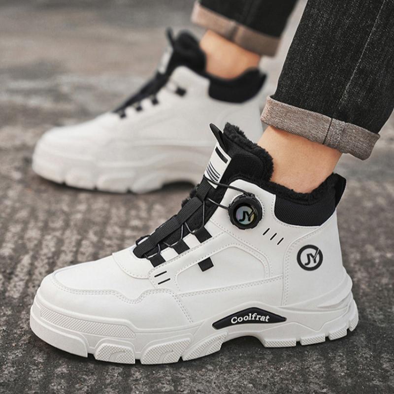 

Plus Velvet High-top Martin Boots Men s Shoes British Retro Tooling Shoes Thick-soled Warm Short Boots Cotton Shoes 39