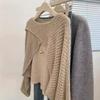 With shawl card color stacking, two-piece long-sleeved knitted sweater, women's new top, high-end autumn wear