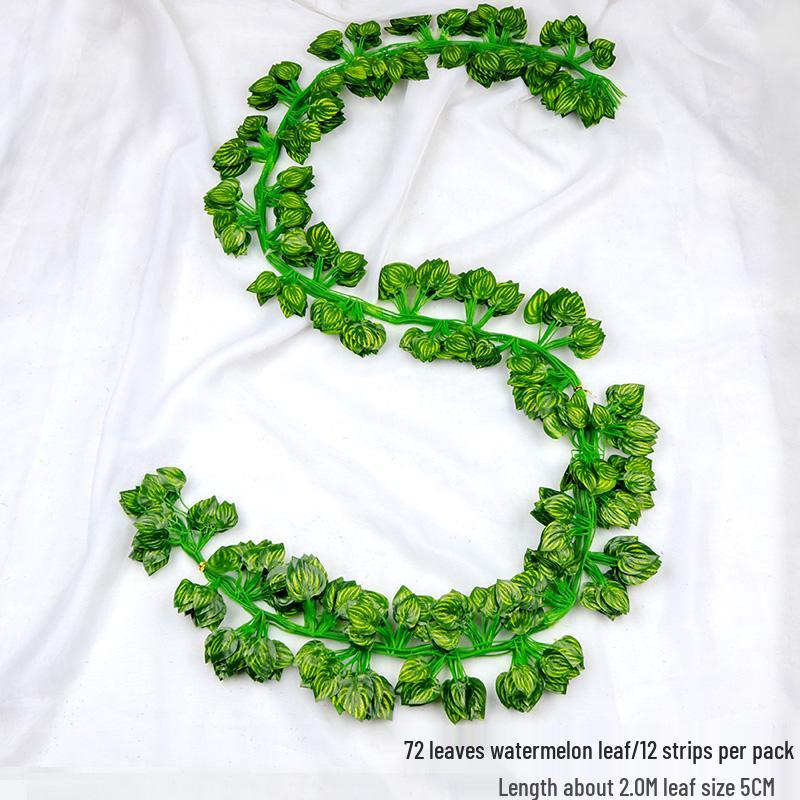 Rattan Faux Green Leaves & Vines - Decorative Plastic Flower Vines for Water Pipes & Air Conditioning Cover