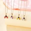 Cute Yellow Pink Red Purple Colors Mini Coccinella Pendant Necklace For Girls Golden Chain Jewelry Gift