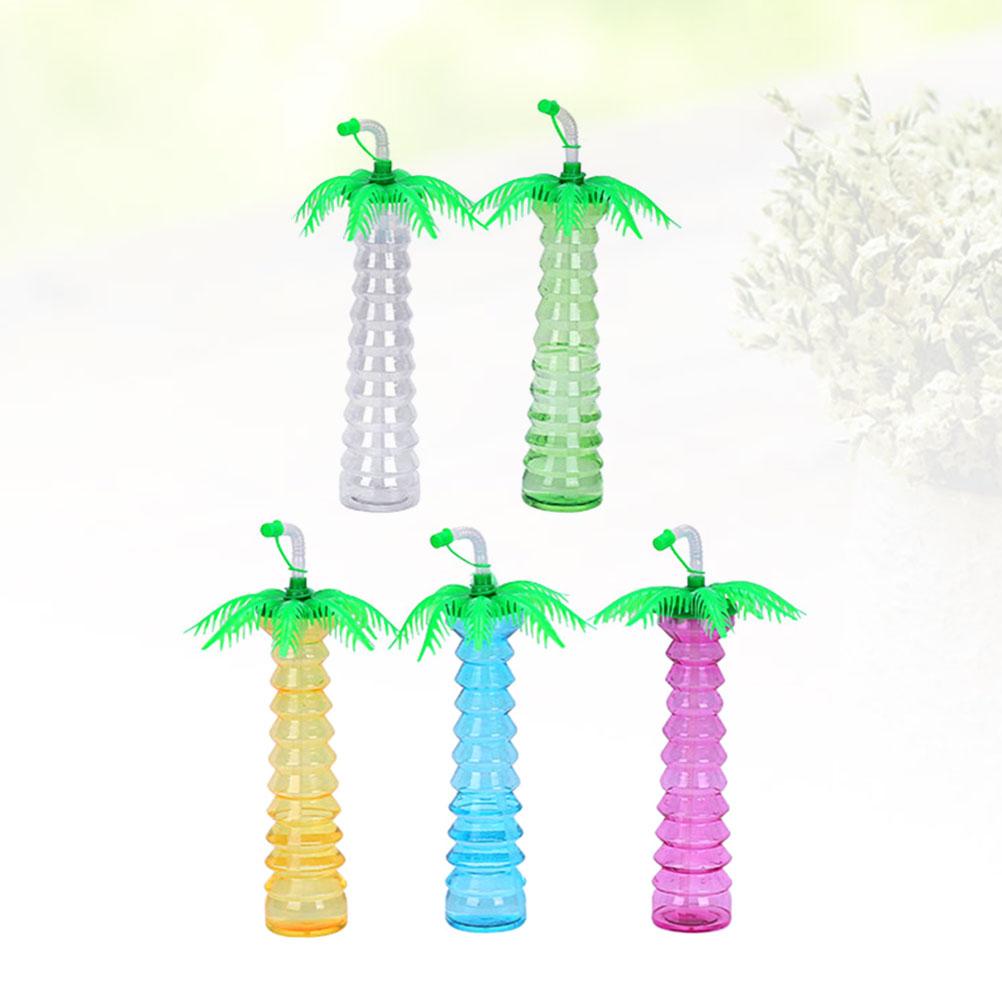 5 stk Vannkopp Smoothie Barn Vannflaske Cocktailglass Flasker Palmetre Fest Kokosnøtt