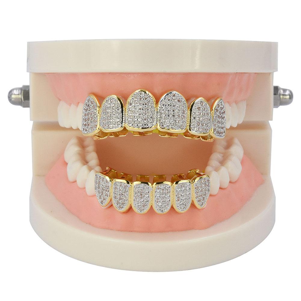 G-017-1 Hot Selling Micro Braces Fangs Gold Plated Vampire Teeth Grillz Factory Direct Sale for Anniversary