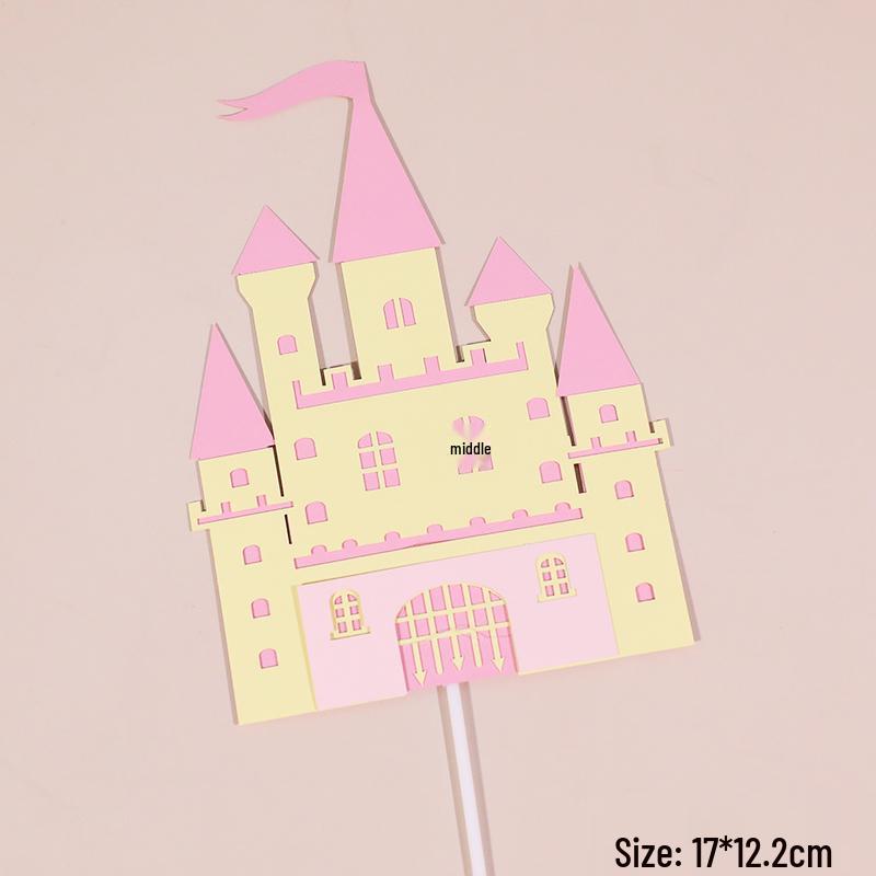 Decorazione per Torta Castello delle Fiabe con Ornamenti di Principe e Principessa