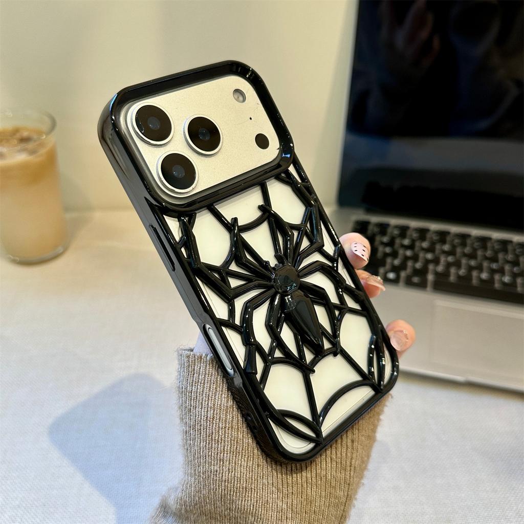 3D Spider Phone Case for iPhone 11 12 13 14 15 16 17 Pro Max Plus Cool Protective Cover Trendy Spider Design Cute Funny