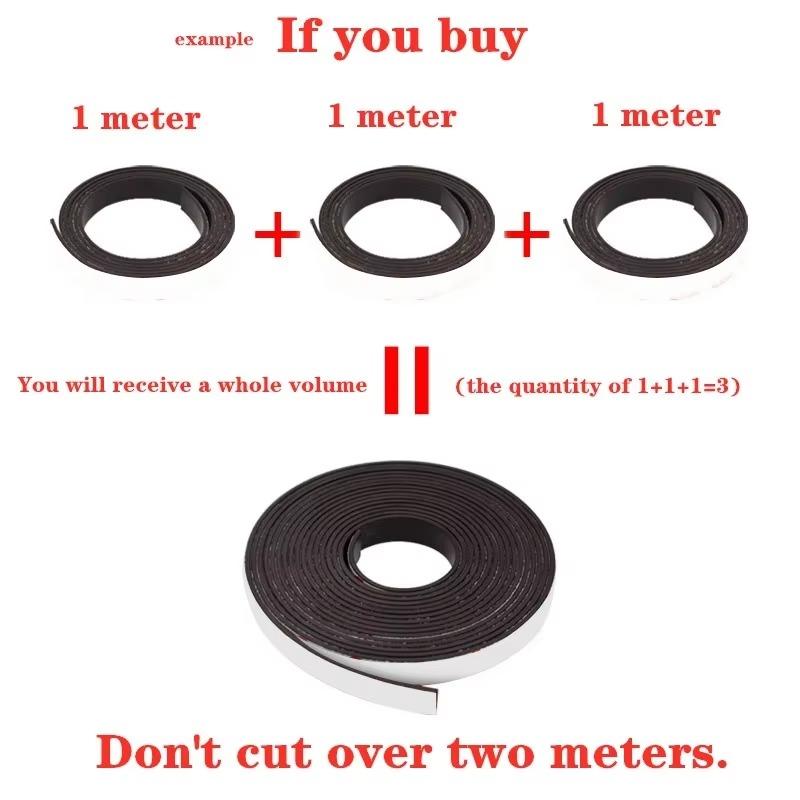 1-10M DIY Strong Flexible Magnet Strip Self Adhesive Magnetic Tape Rubber Magnet Tape Soft strip tape strong back glue 39.37inch