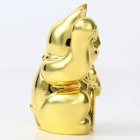 Maneki-neko (Lucky Cat) Gold Color Platinum Color Heavyweight Usaya Original Design (Gold Color)