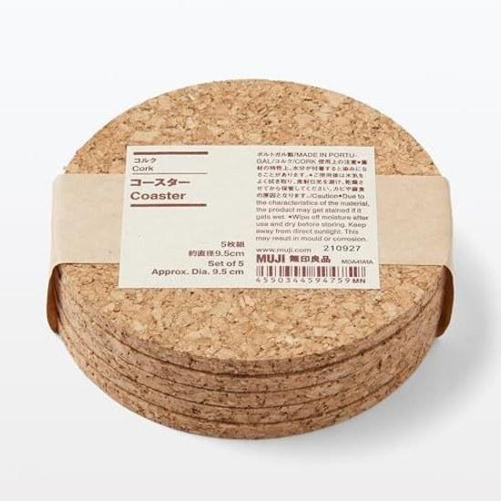 Muji Cork Coaster Approximately Diameter 9.5cm Set 5 MDA41A1A
