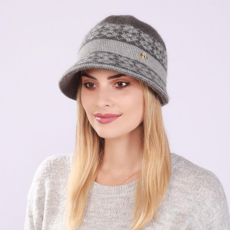 Autumn Winter Hats Women's Knitted Hat Mixed Color Fashion Thick Warm Hat All-match Bucket Hat