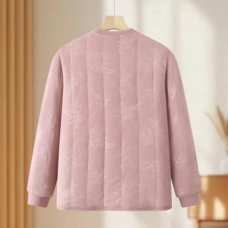 Mom's Warm Winter Jacket: Middle-Aged & Elderly Women's Thickened Cotton-Padded Cardigan Coat