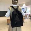 Schoolbag trendy brand solid color student schoolbag large capacity college style backpack college students men and women travel backpack leisure 