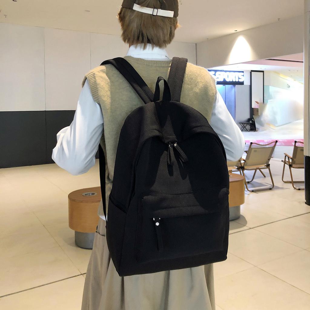 Schoolbag trendy brand solid color student schoolbag large capacity college style backpack college students men and women travel backpack leisure