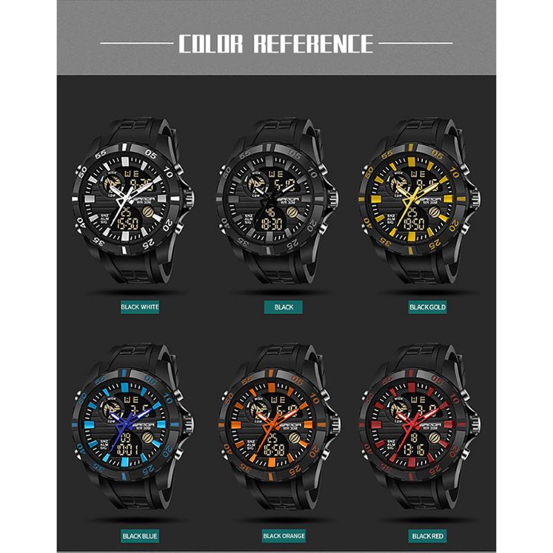 SANDA New Watch Genuine Fashion Sports Multifunctional Electronic Couple Popular Men's Luminous Watch