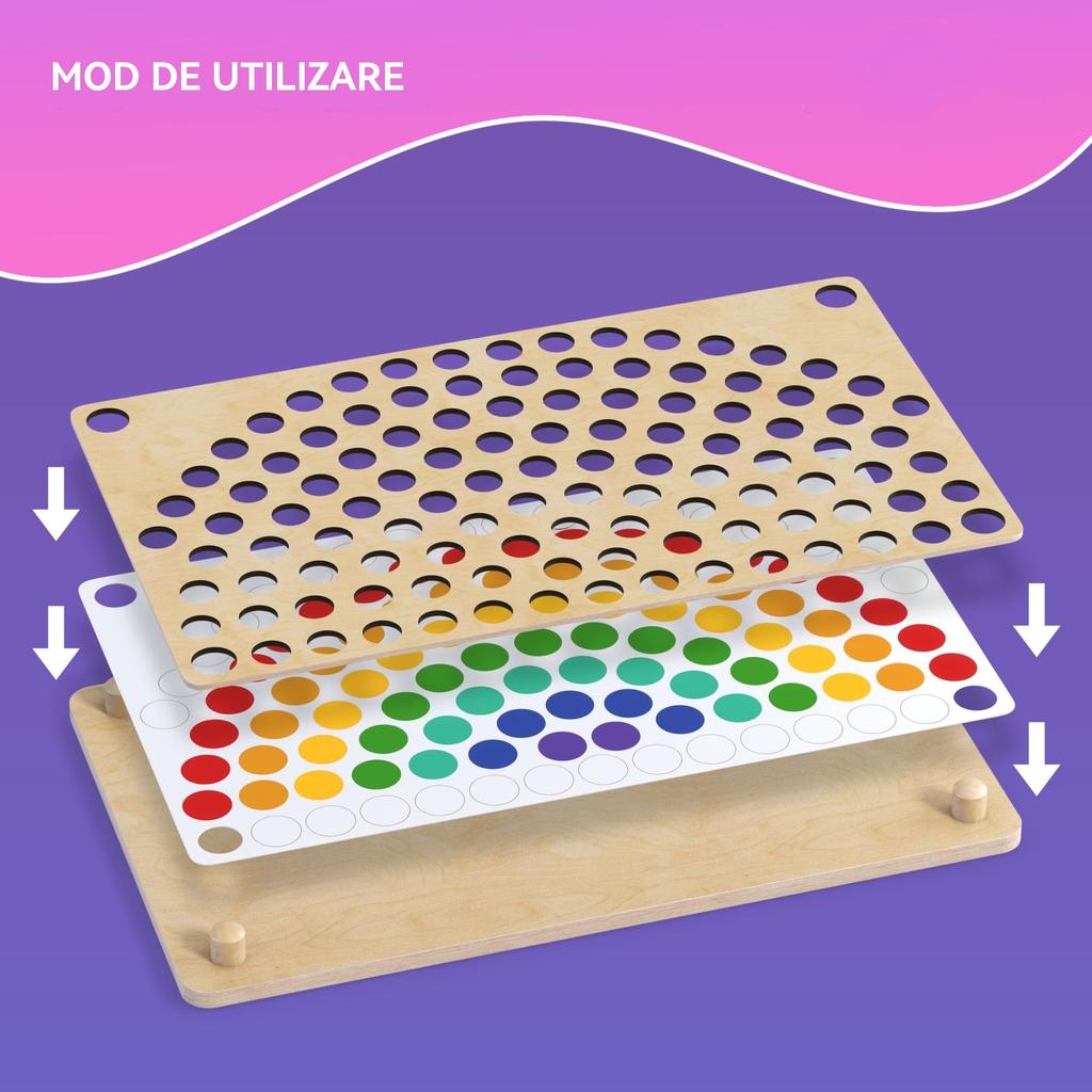 Montessori Educational Beads Toy, 77 Multicolor Beads for Color Sorting, Fine Motor Skills Training, Ages 3+