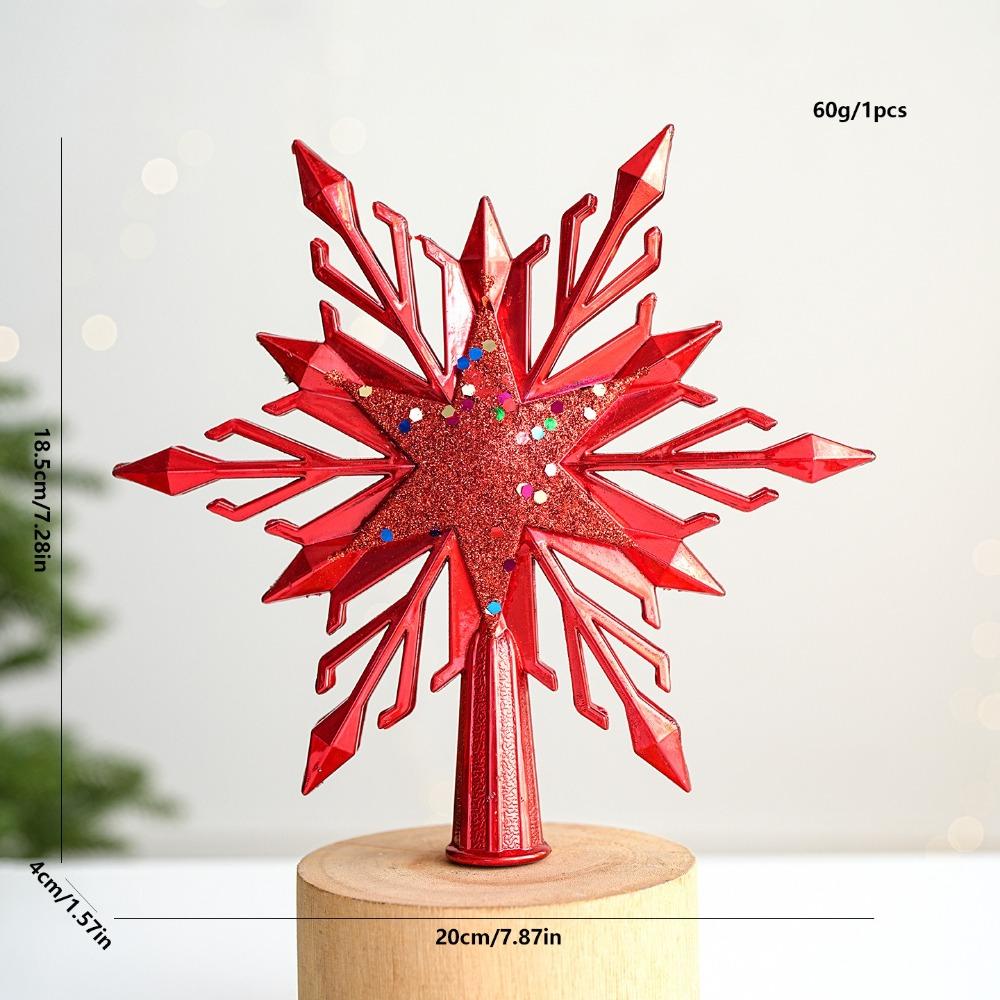 Plastic Star Topper 3D Design Star Ornament Christmas Tree Top Decor  Holiday Party