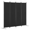 Room Divider 4-Panel Folding Privacy Screen Fabric Partition Office Black