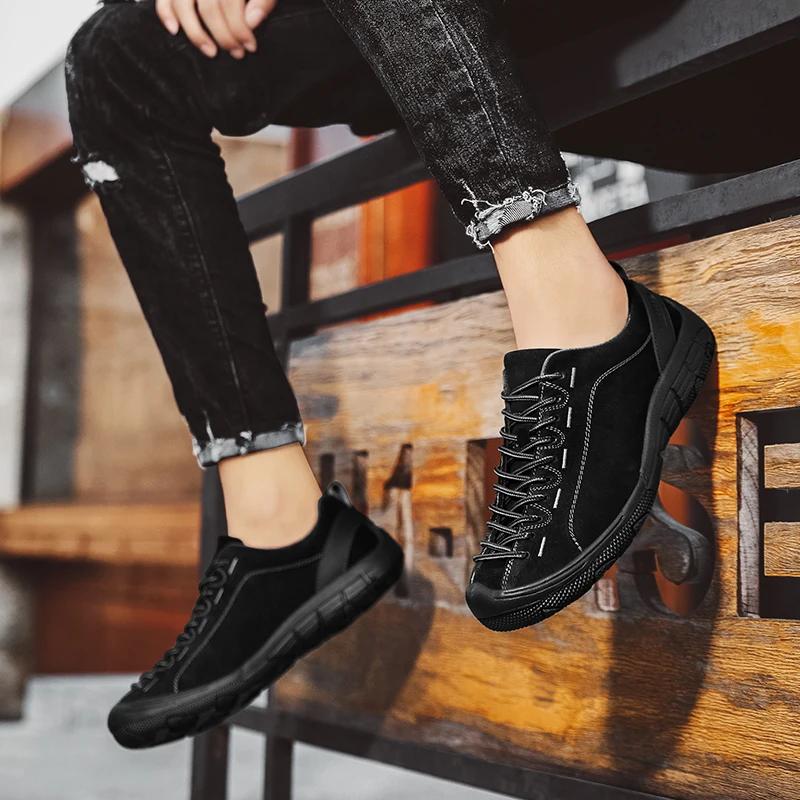 Fashion 2024 Men's Outdoor Non-slip Sneakers Breathable Large Size Casual Shoes Fashion Flats Boat Shoes Men Loafers Genuine Leather