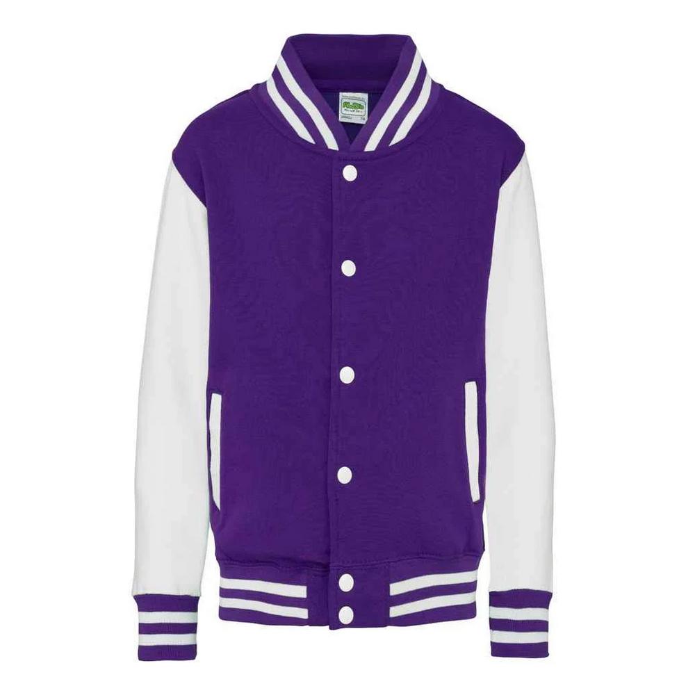 Awdis Childrens/Kids Contrast Striped Varsity Jacket