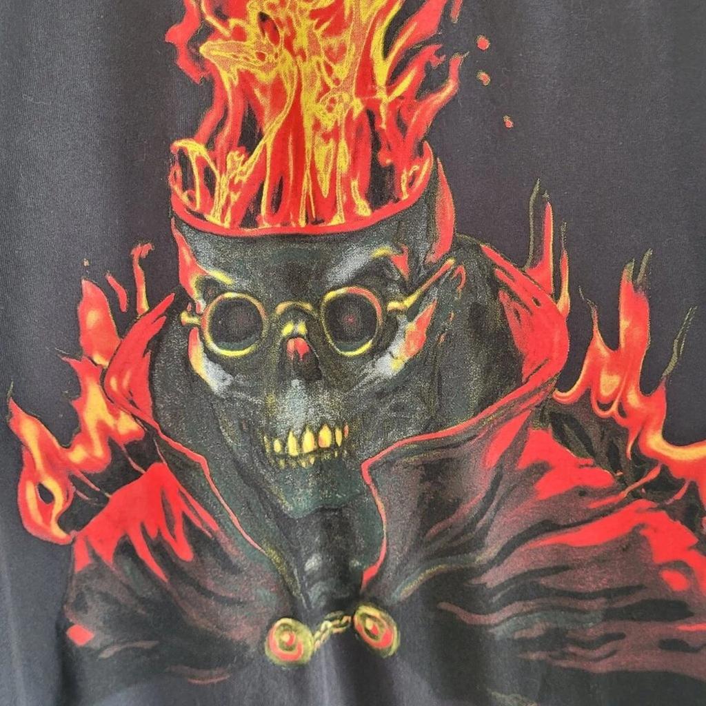 Warren Lotas The Wild Bunch Ghost Rider Totenkopf T-Shirt Groß L Schwarze Flamme