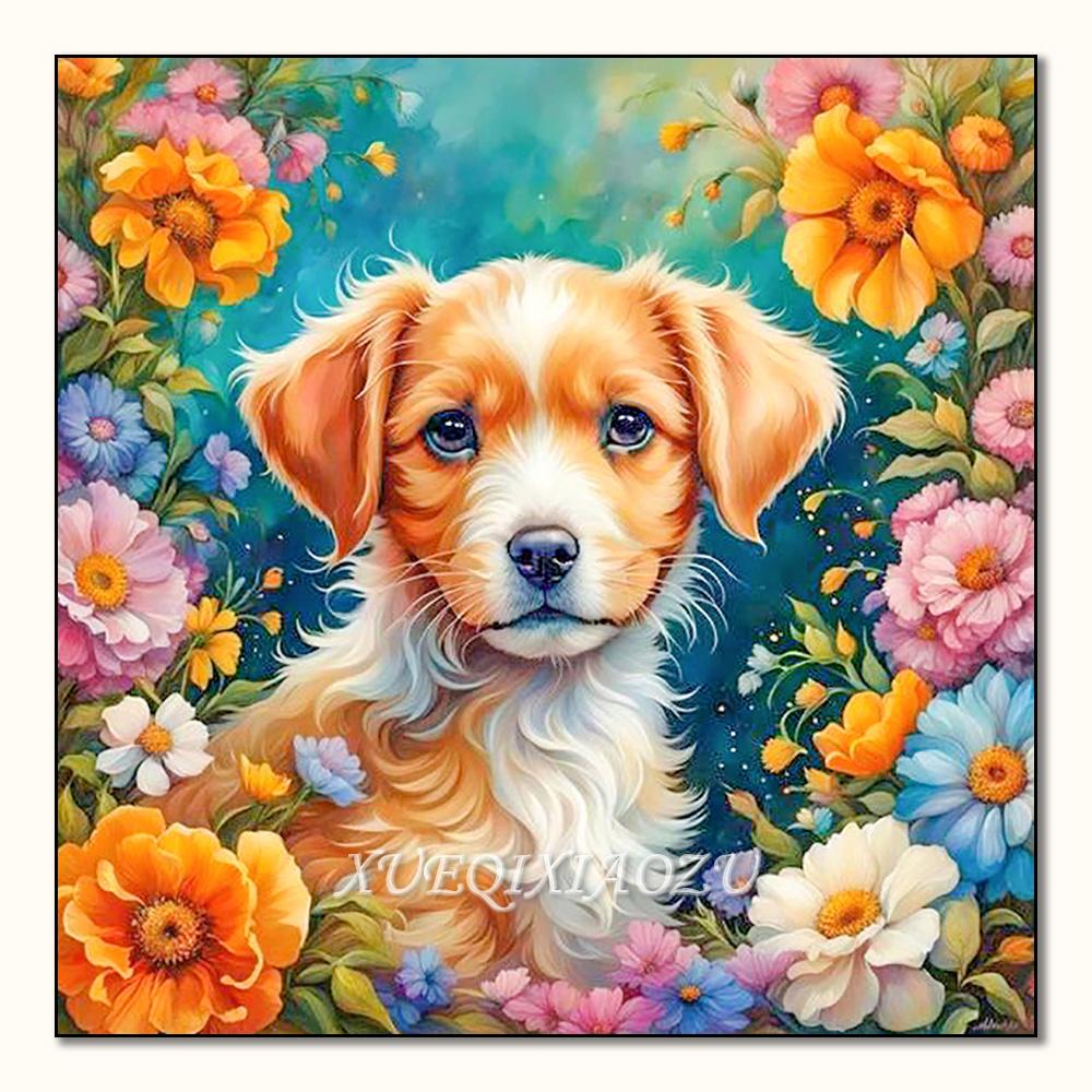 5D Diamond Painting Animal Dog Tiger Cat Cross Stitch Mosaic Kits Home Decoration Wall Stickers DIY Handmade Gift