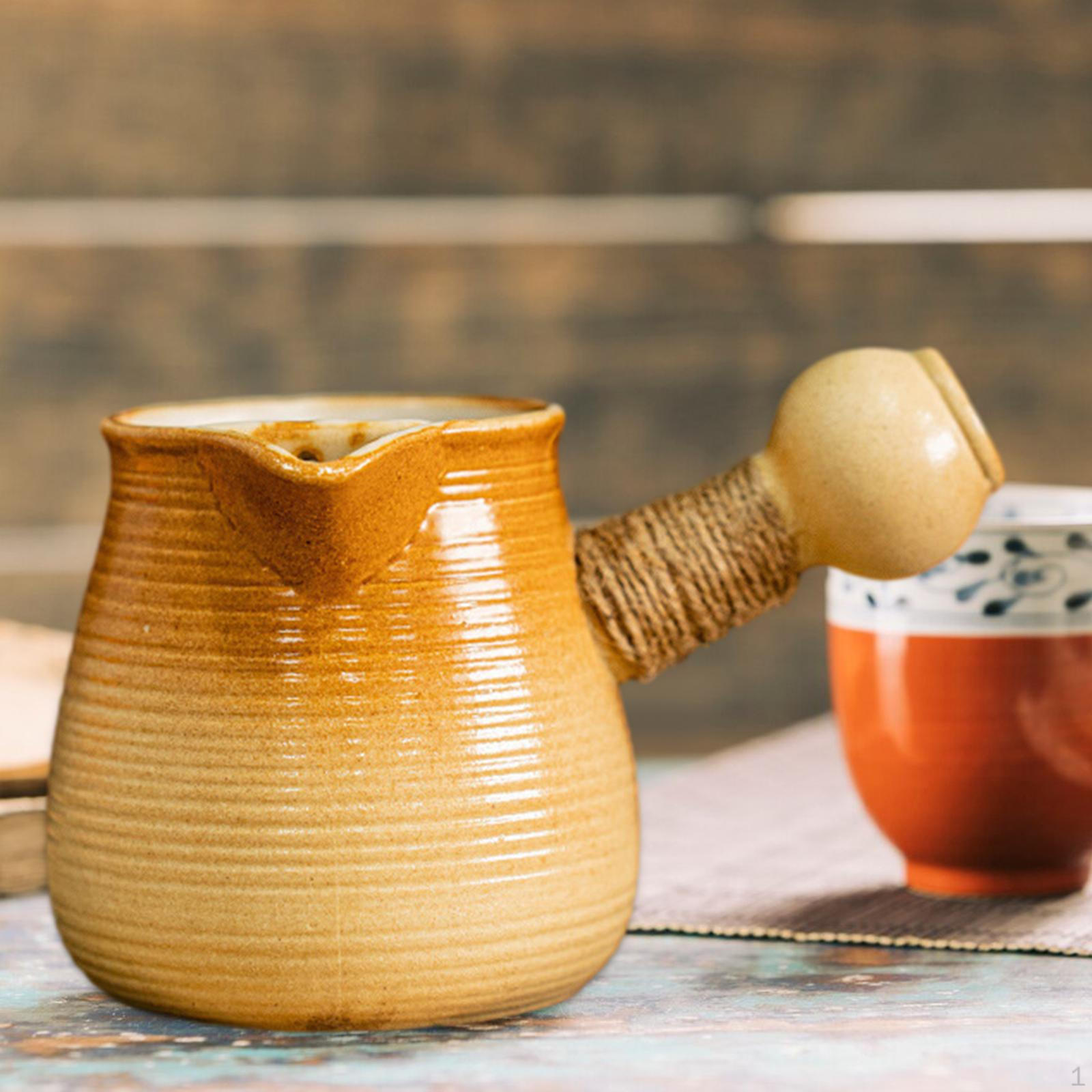 

Керамический набор для заваривания чая с эргономичной ручкой для использования дома и на улице 380ml Yellow