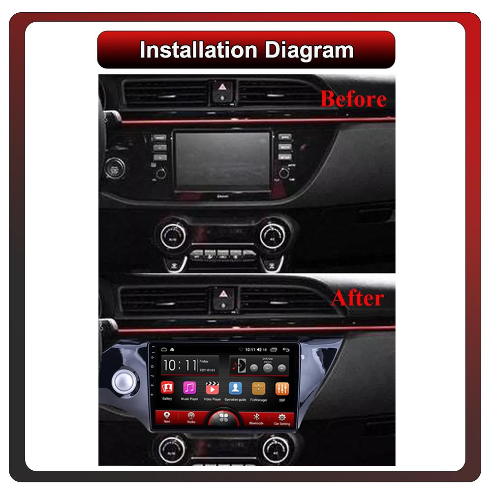 2Din Android Car-Play Car Radio,KIA RIO 4 2017-2019,Multimedia Player Head Unit Stereo GPS Navigation BT WIFI,1+16GB