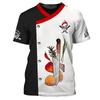 Round Neck Fun Chef 3D Printed T-shirts Fashionable Short Sleeved Men's T-shirts - Soft Medium Stretch Polyester Fabric Summer Relaxed Fit Clothing