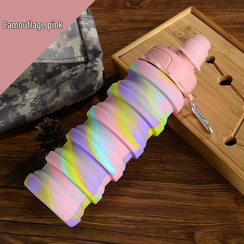 Compact Silicone Foldable Water Bottle - 500ml Portable Sports Bottle for Outdoor Activities