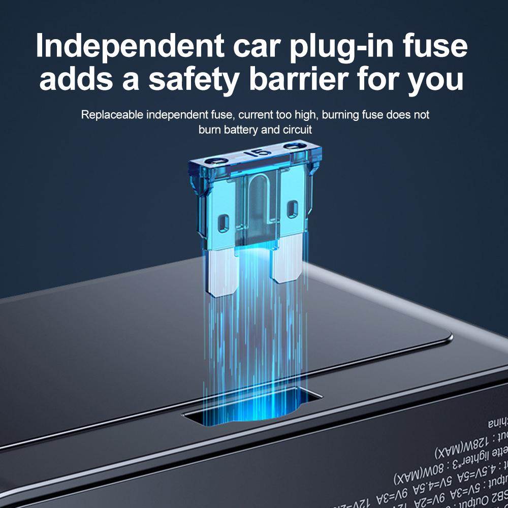 7-in-1 128W Car Charger Adapter PD QC3.0 Socket Splitter C28 Conversion Plug Quick Charge Adapter Acesssories