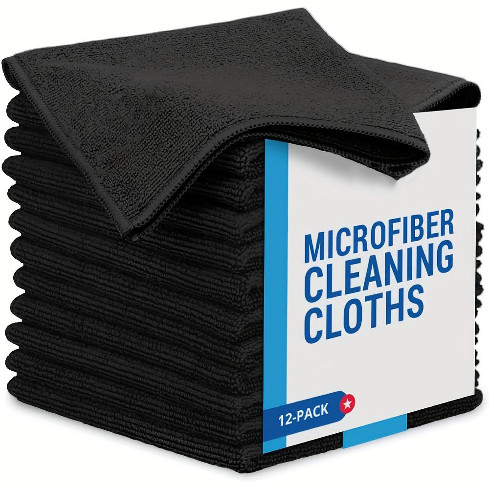 1PCS/12PCS Black Fiber Rag Kitchen Cleaning Towel Kitchen Rag Durable Reusable Cleaning Absorbent Rag