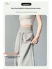 Women's American-Style Gray Wide-Leg Sweatpants: 2025 Spring Collection, Loose High-Waisted Casual Straight-Leg, Floor-Length.