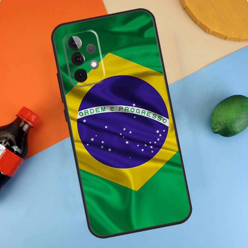Brazil Flag Case For Samsung Galaxy A32 A12 A22 A52 A06 A54 A34 A14 A56 A36 A26 A16 A13 A53 A15 A35 A55