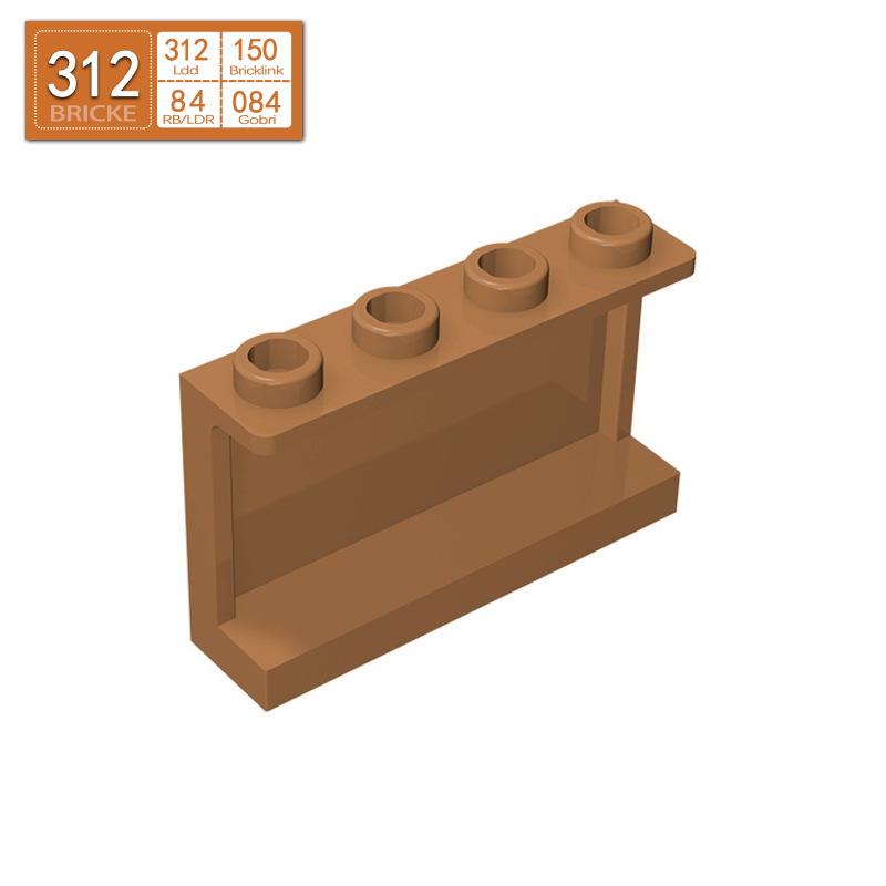 BRICKE 1x4x2 Wall Plate Compatible with LEGO 14718 Building Blocks, Bulk Loose Parts Educational Toy 50g (28 pcs)