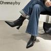 Fashion Pointed Toe Thick Heel Women Ankle Boots Street Style Banquet Party Dress Short Botas Autumn Winter Women'S Shoes