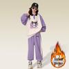 2025 Winter Girls' Fleece-Lined Two-Piece Set: Stylish Korean Top & Fashion Sweatpants