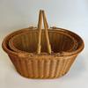 Yude Oval Bamboo Imitation Rattan Handheld Basket Set