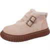 Retro thick-soled warm casual women's snow boots autumn and winter fashionable simple and versatile fur integrated Northeast cotton shoes