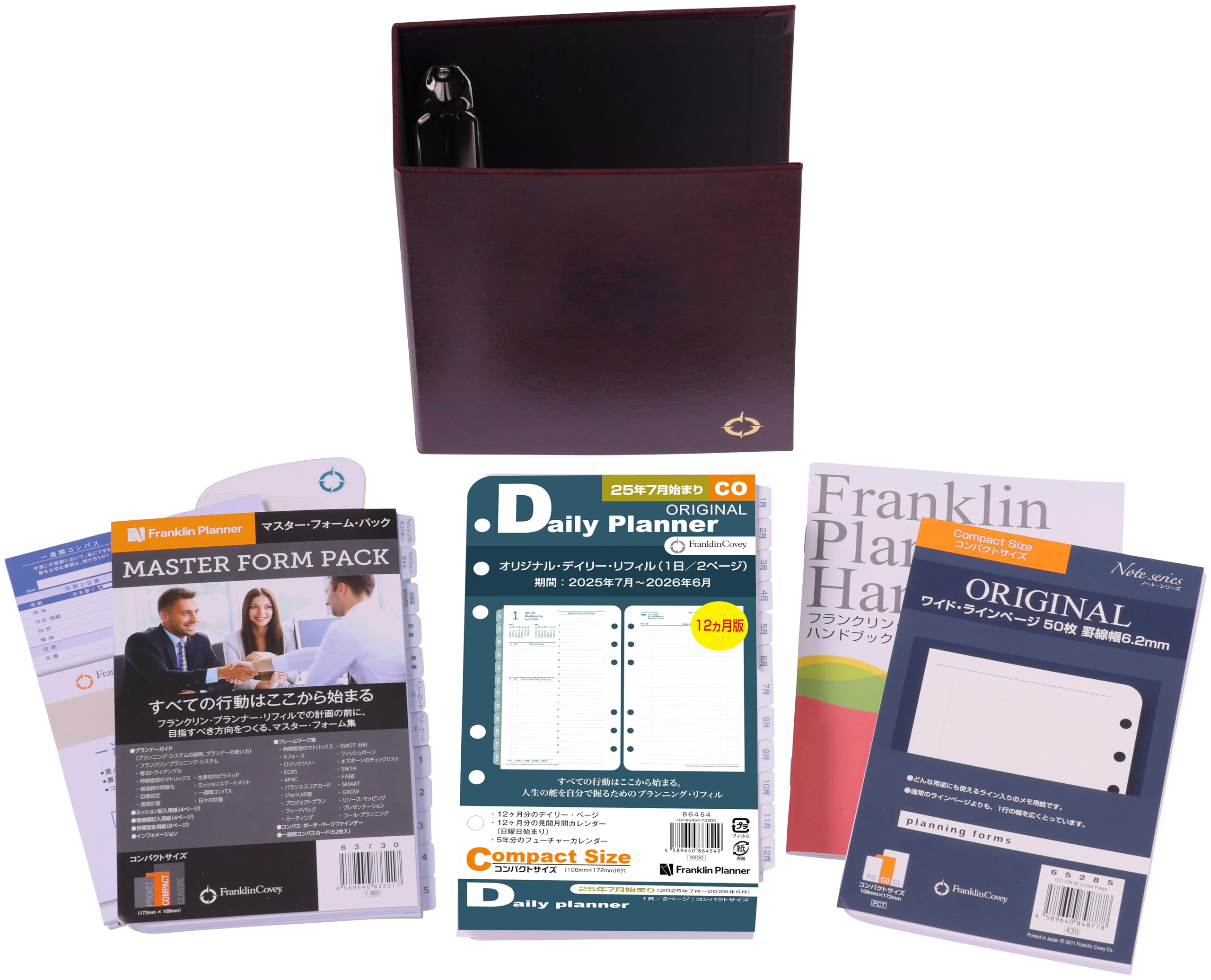 

Набор сменных листов для органайзера Franklin, 2 страницы на день, 2025, начало в июле, издание на 12 месяцев, компактный размер, 86443