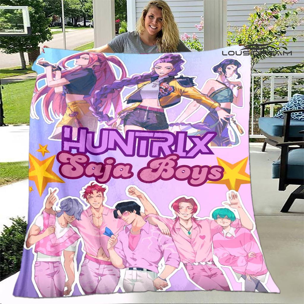 3D KPop Demon Hunters Cartoon blanket Warm blankets Soft and comfortable blanket Home Travel Blankets bed linings Birthday Gift