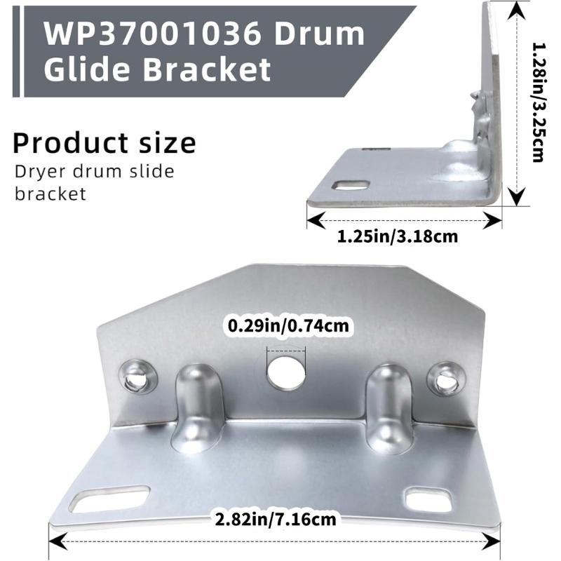 Upgrade WP37001036 Dryer Drum Gliding Bracket Cylinder Gliding Bracket for WP37001036 37001036 1003323 PS11741912