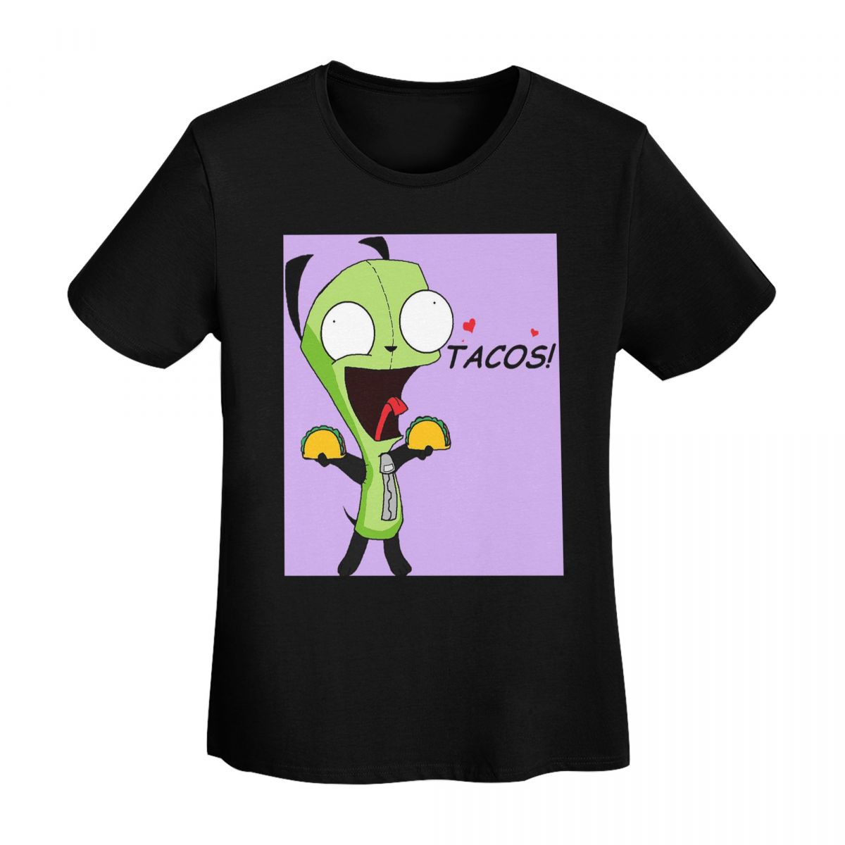 

Gir Loves Tacos Invader Zim TShirt Women Short Sleeve T Shirts ONeck Clothing Cotton Summer Tees Streetwear 4XL