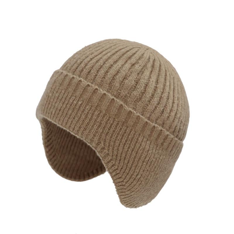 Winter wool hat men's ear protection hat fleece thickened outdoor warm windproof cold knitted hat