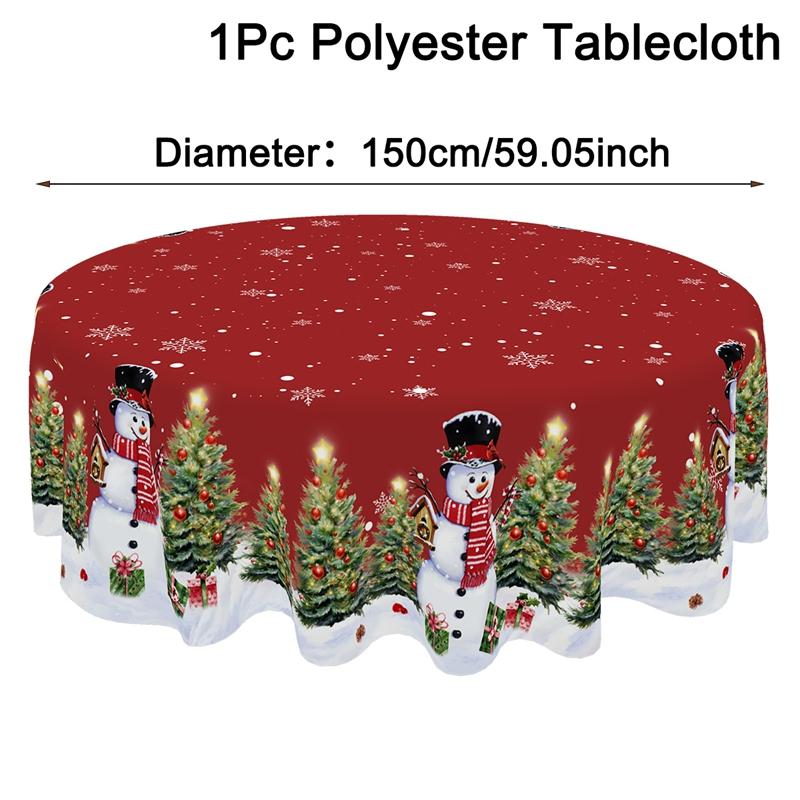 Rustic Christmas Tablecloth New Year 2026 Snowman Table Cover Christmas Party Table Decorations for Home 2026 Xmas Gifts Navidad