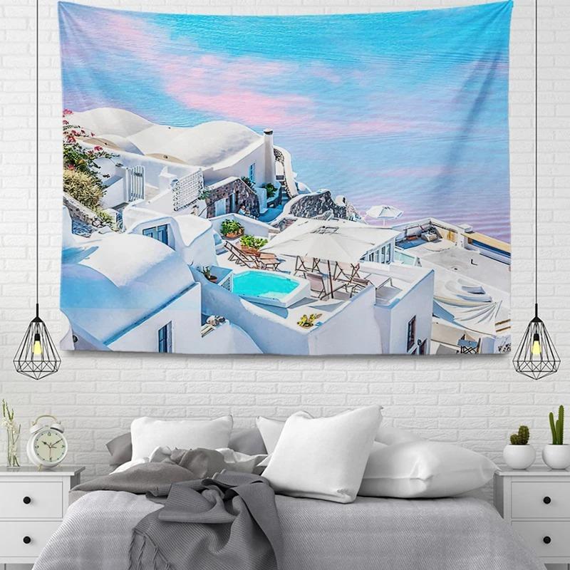 Мультфильм переулок уличного узора гобелен украшение стены дома гобелен офис гостиная — фото 15