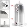 Universal 2.5L Fuel Surge Tank with Swirl Pot AN6 Out AN8 Dome Oil Catch Can Tank Aluminium Alloy Silver Polished