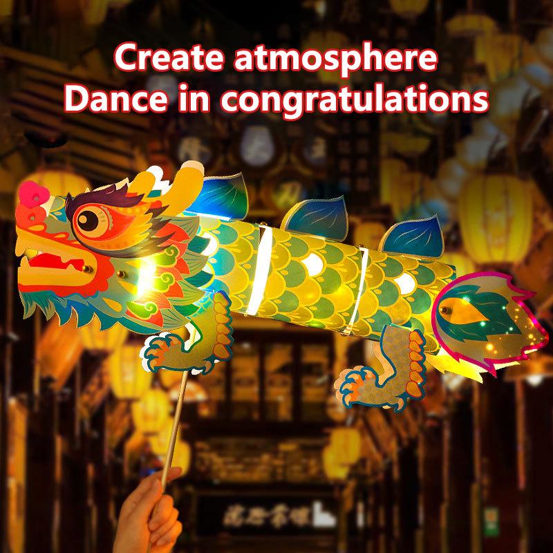 Svátek středu podzimu Starověký dračí lampionový tanec Rok draka Světelná hračka Národní vlna Zlatá rybka Dětský ručně vyrobený DIY lampion