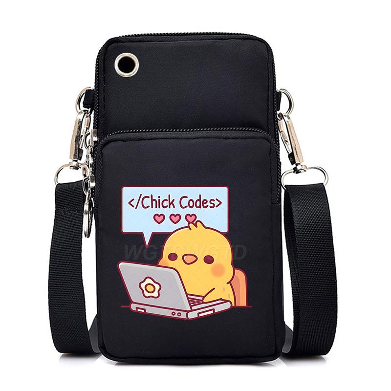 Casual mobile phone bag cute printing new messenger bag Korean version versatile small bag vertical change bag