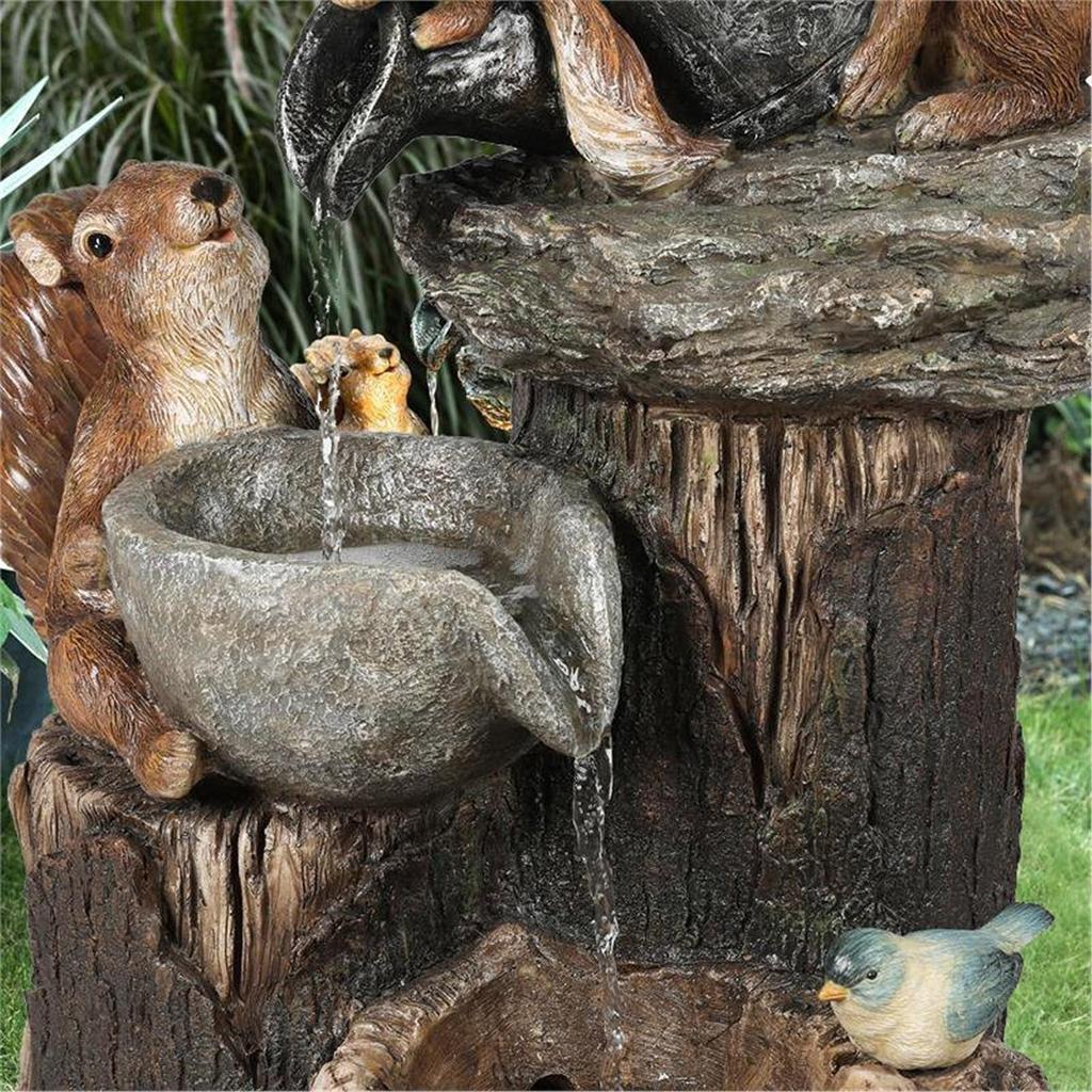 Solar Animals Family Bathing Terrace Resin Decoration Luminous Decoration