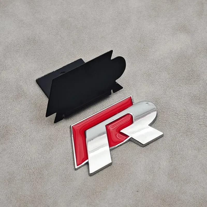 3D Metal R JK54 Line R Logo Front Grill Emblem Car Rear Trunk Sticker For Volkswagen VW R Line Golf 4 5 6 7 Touran Polo Accessories