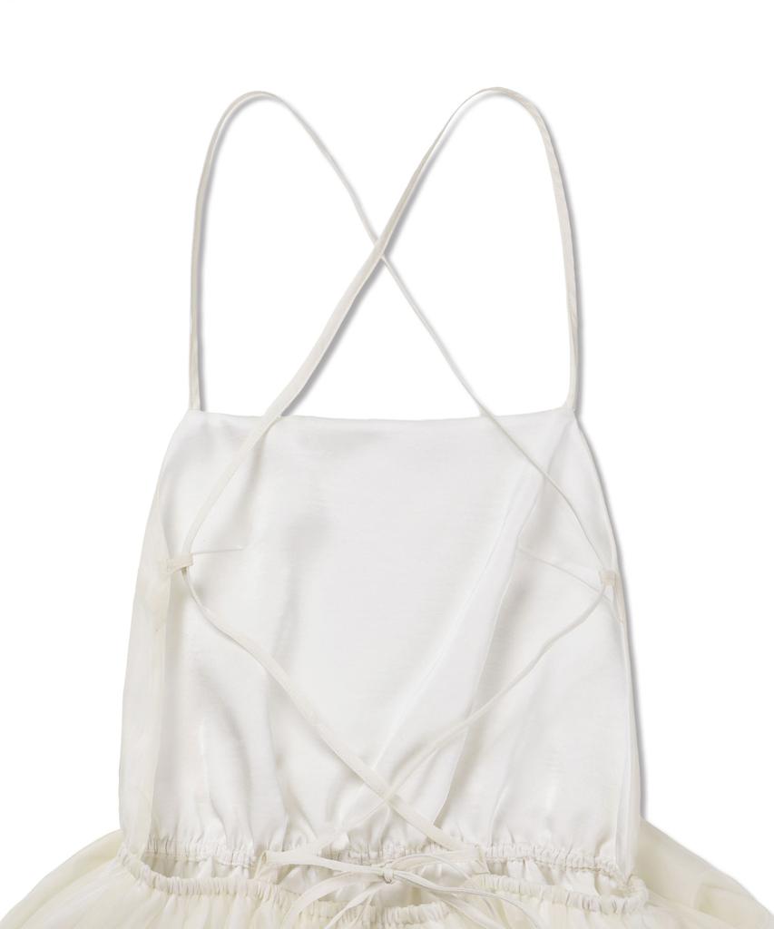 Michikoleondeonkosino Layered Balloon Mini Dress Ivory